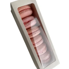 Caja Empaque Macarons Blanca Kraft