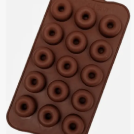 Molde Silicona Mini Donas X 15 Cavidades Chocolatería Marrón