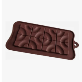 Molde Silicona Barra Chocolate Círculos Marrón