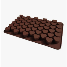 Molde Silicona Corazones Mini Bombón Chocolates Marrón
