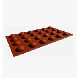 Molde Silicona Media Esfera X 24 Cavidades Marrón