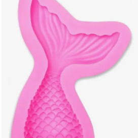 Molde Cola De Sirena Grande En Silicona Rosa