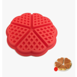 Molde Silicona Wafles Air Fryer 5 Corazones 17.5cm Color Rojo
