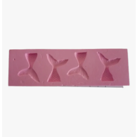 Molde Colas De Sirena En Silicona X 4 Rosa