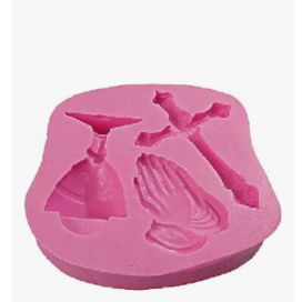 Molde Silicona Primera Comunión Bautizo Fondant Chocolate Rosa