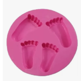 Molde Silicona Piecitos De Bebé Fondant Chocolate Rosa