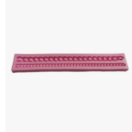 Molde En Silicona Cadena Bordes Fondant Rosa