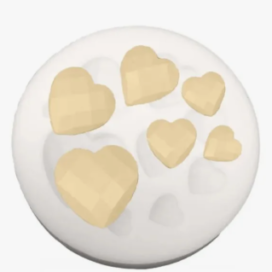 Molde Silicona Corazones Prisma Fondant Chocolates Blanco