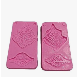 Molde Silicona Hojas Pequeñas Dobles Fondant Chocolate Rosa