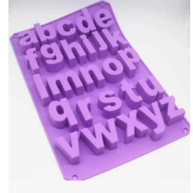 Molde Letras Abecedario Minúsculas Silicona Flexible