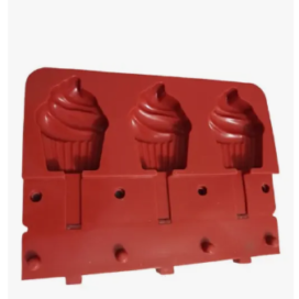 Molde Paleta Cupcake X 3 Silicona Torta Postre Gelatinas