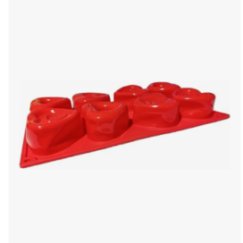 Molde Silicona Corazones Variados Grandes X 8 Cavidades
