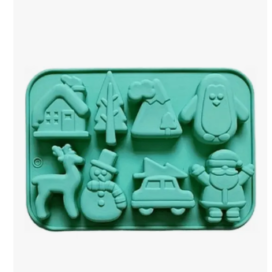 Molde Silicona Navidad Figuras Surtidas X 8 Cavidades