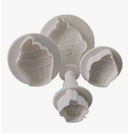 Cortador Expulsor Galletas Fondant Figura Cupcakes X 4