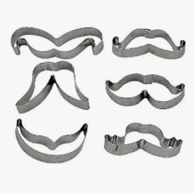Cortador Galletas Fondant Mostacho Bigote Metálico X 6