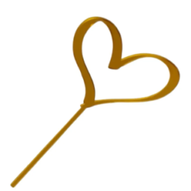 Topper Corazón Efecto Espejo Dorado