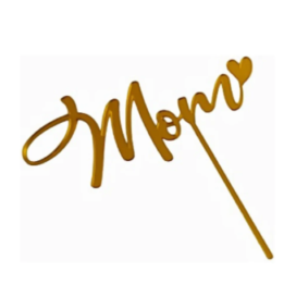 Topper Día De La Madre Efecto Espejo Dorado