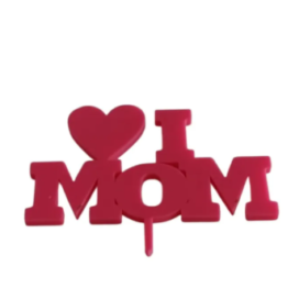 Topper Día De La Madre Corazón Rosado Min