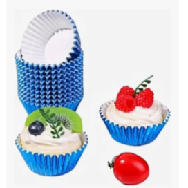 Capacillos Azules Metalizados Cupcakes Número 5