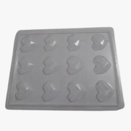 Molde Acetato Corazon Prisma Pequeño X 12 Unidades