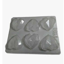 Molde Corazon Prisma X 6 Cavidades Acetato