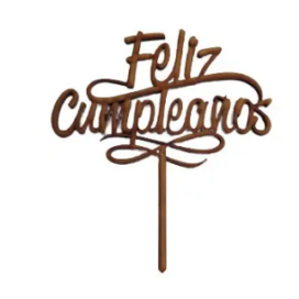 Topper Mdf Happy Birthday Feliz Cumpleaños