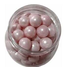 Perlas Comestibles Dulces #8 Rosado Pastel X 125 Grs