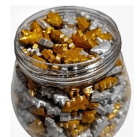 Sprinkles Dulces Arbolitos Dorado Plata Navidad X 125 Grs