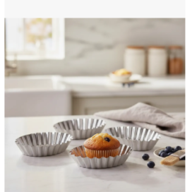 Moldes Metálicos Cupcakes Muffins Ovalados X 4 Unidades