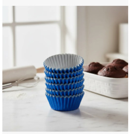 Capacillos Metalizados Azules #1.5 Cupcakes X 60 Unidades