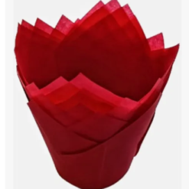 Capacillos Tulipán Rojos Cupcakes X 50 Unidades