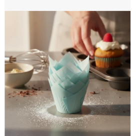 Capacillos Tulipán Azul Cielo Cupcakes X 50 Unidades