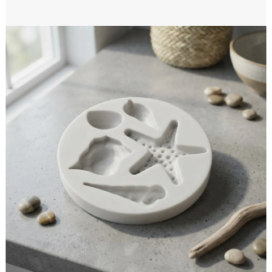 Molde Silicona Caracoles Estrella De Mar Fondant Chocolate