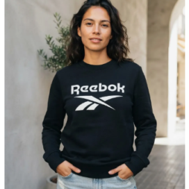 Buzo Reebok Mujer Cuello Redondo Negro