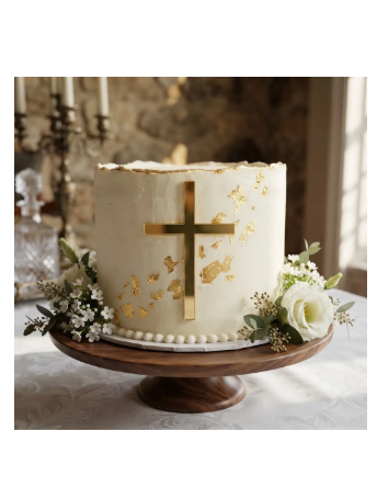 Topper Acrílico En Forma De Cruz Decoración Repostería