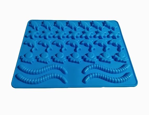 Molde silicona de gusanos y animales de mar