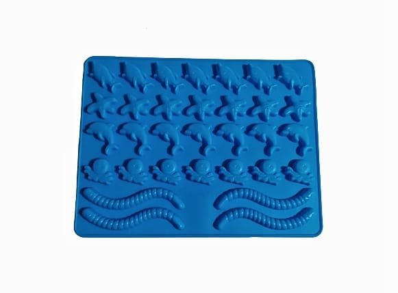 Molde silicona de gusanos y animales de mar