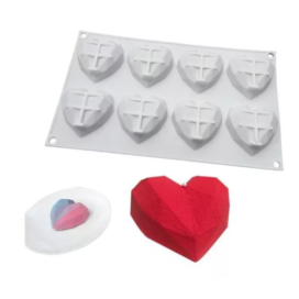 Molde Silicona Corazones Tercera Dimensión