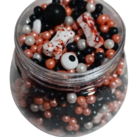 Sprinkles Grageas Dulces Halloween Huesos Ojitos X 125