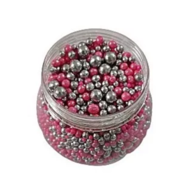 Perlas Dulces Plata Y Rojo X125